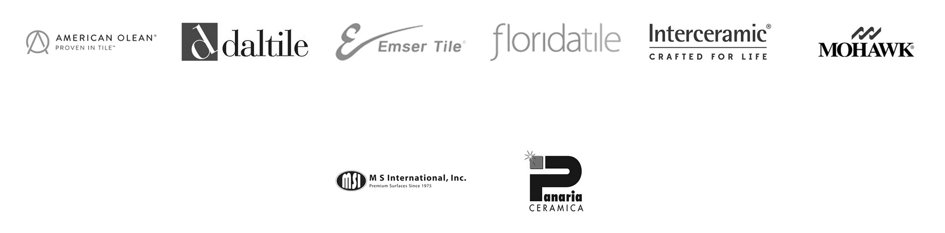 Collage of tile brand logos